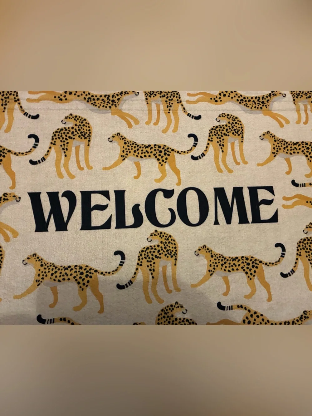 Welcome Leopard Print Doormat -